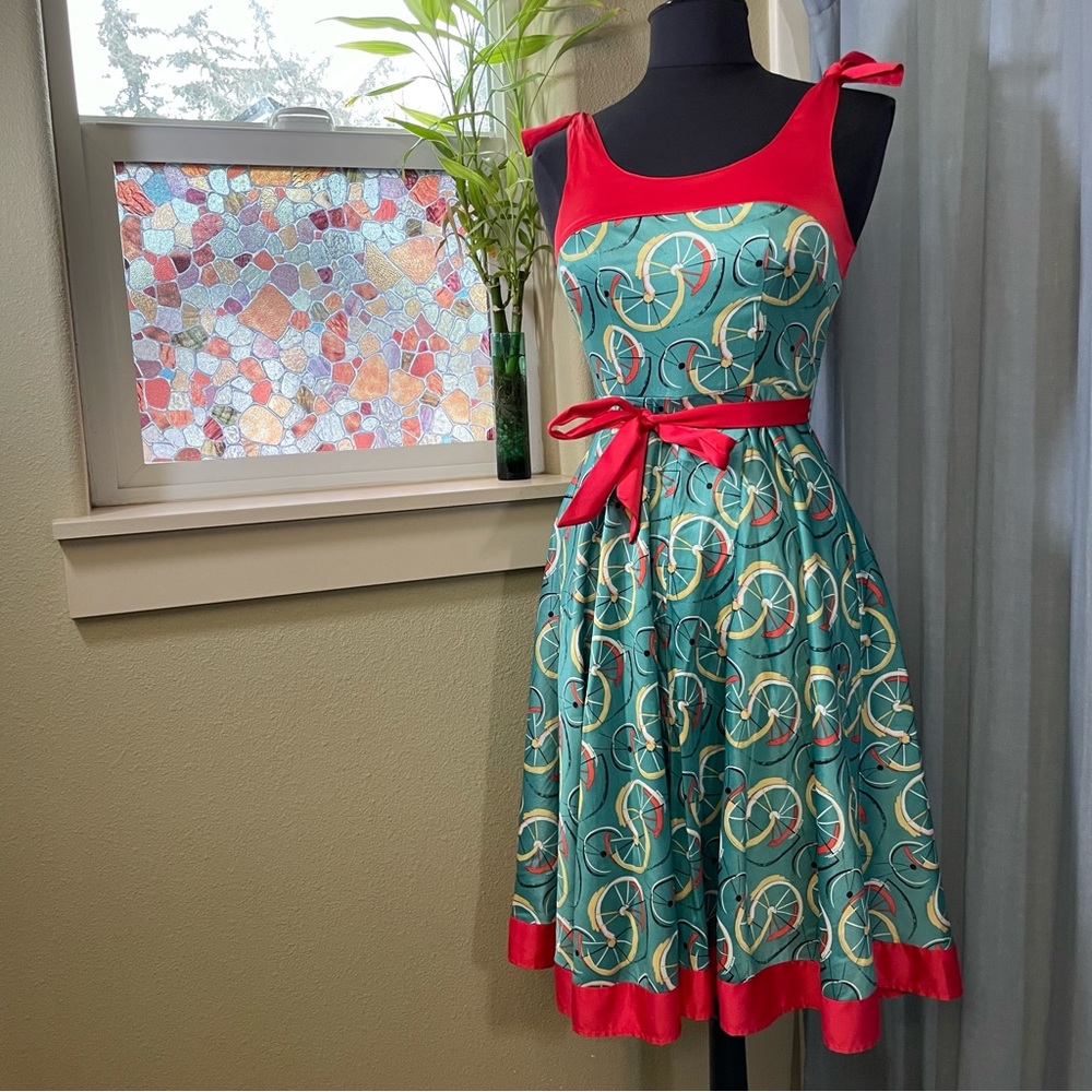 Tatyana Bicycle Print Swing Dress